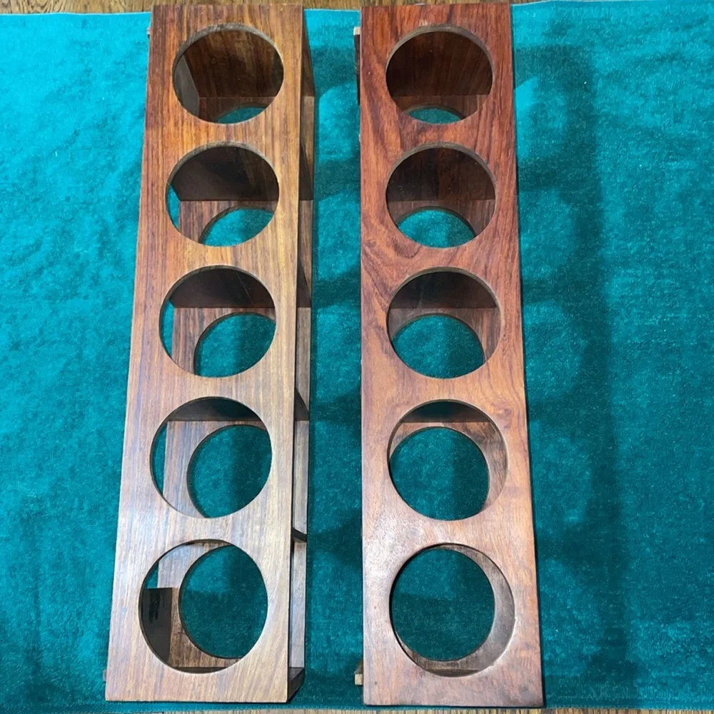 Crate&Barrel Shesham 5 bottle wine racks